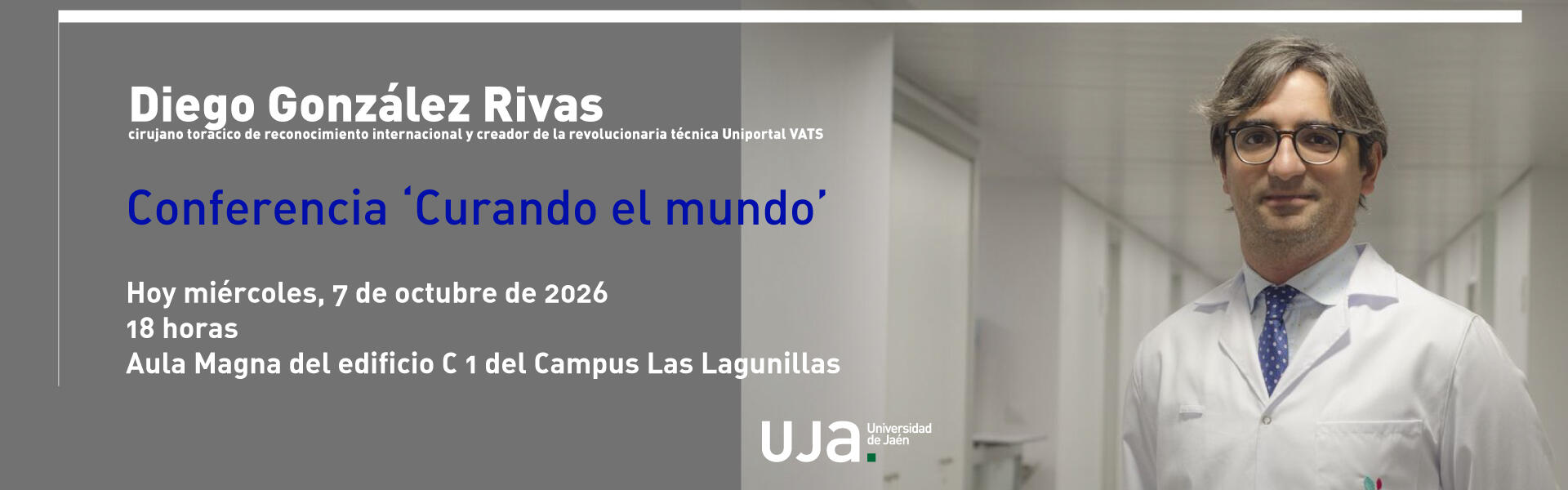El cirujano Diego González Rivas imparte la conferencia 'Curando el mundo'