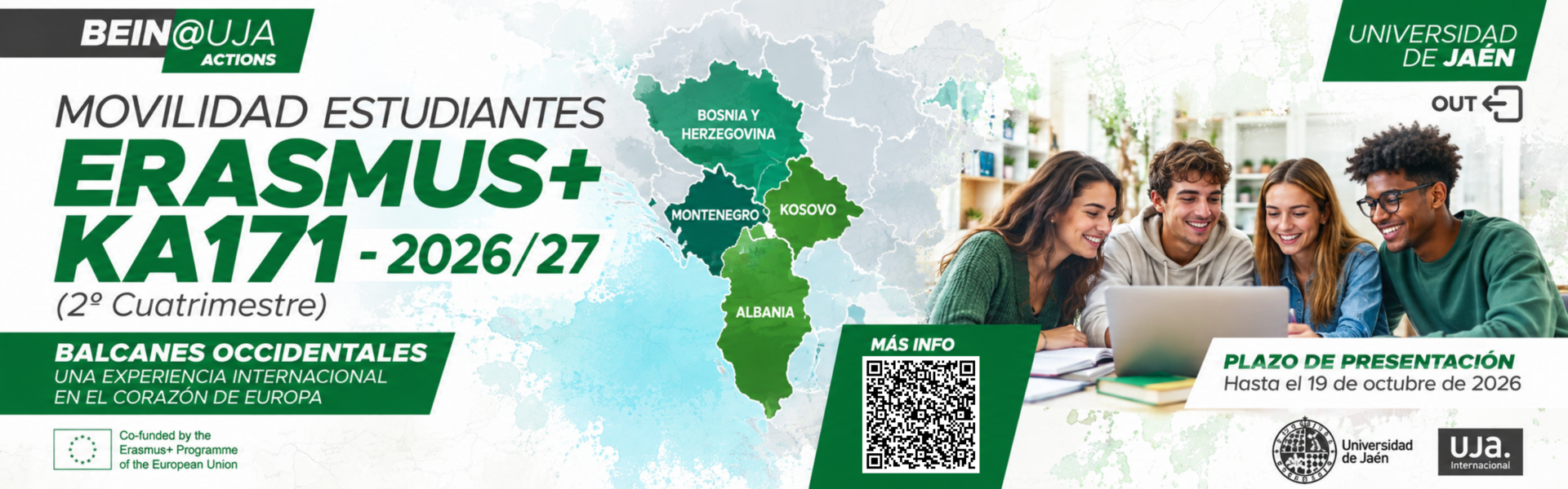 Convocatoria movilidad Erasmus + K171 2026-2027 Balcanes Occidentales 