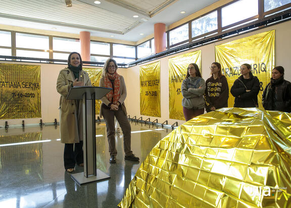 Inauguración de la instalación artística, en la Sala de Exposiciones Zabaleta.
