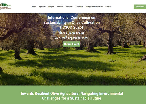Página web de la Conferencia Internacional sobre Sostenibilidad en el Cultivo del Olivo (ICSOC 2025).