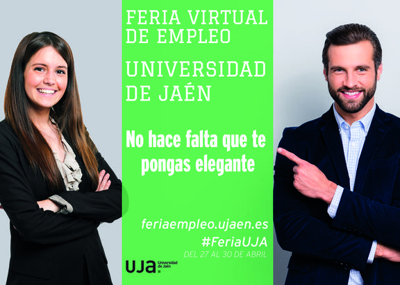 Cartel de la Feria Virtual de Empleo de la UJA