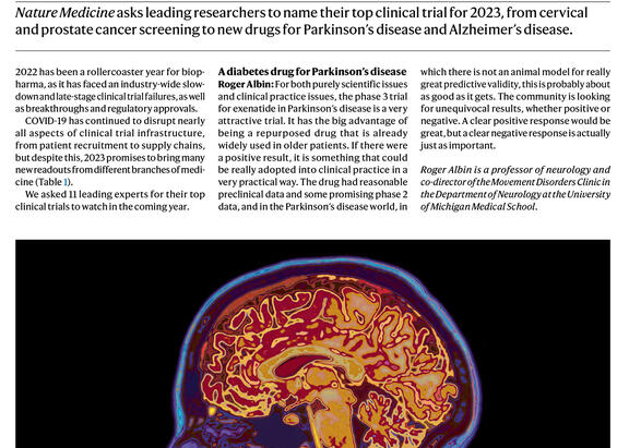 Portada del artículo publicado por Nature Medicine.
