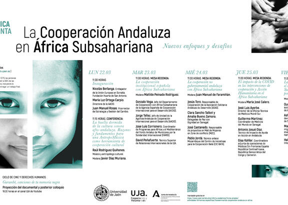 Cartel de las jornadas 'La Cooperación Andaluza en África Subsahariana'.