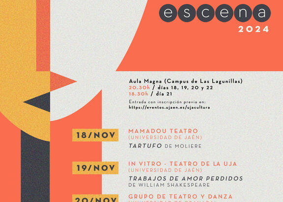 Cartel con la programación del festival 'UJA Escena'.