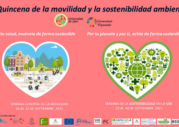Cartel de la II Quincena de la Movilidad y la Sostenibilidad Ambiental de la UJA