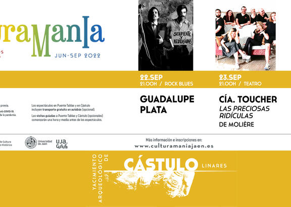 Cartel con los conciertos que tendrán lugar en el yacimiento de Cástulo.