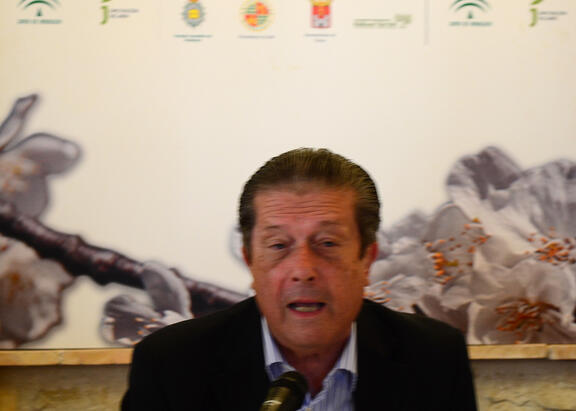 Federico Mayor Zaragoza, durante su intervención en una edición de los Cursos de Verano de la UJA en Torres.
