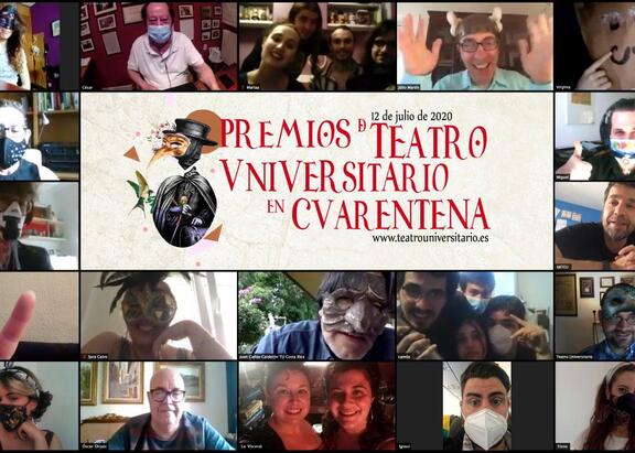 Foto de la entrega de los Premios de Teatro Universitario en Cuarentena. Foto. Facebook de la Federación Española de Teatro Universitario
