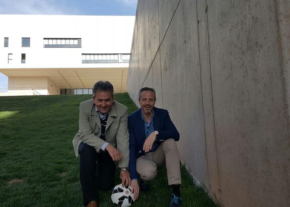 Juan Manuel Maqueira Marín y  José Fernández Menéndez, en el Campus Científico Tecnológico de Linares.