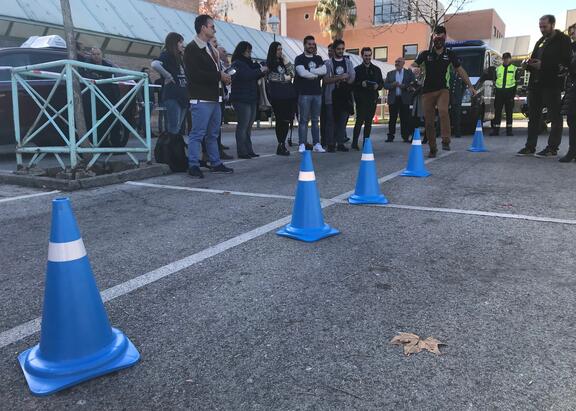 Un estudiante de la UJA, realizando a pie un circuito.