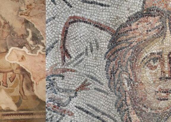 Detalles del mosaico de Noheda (Cuenca) y de Tetis (Marroquíes Altos, Jaén)