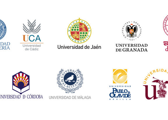 Escudos de las universidades públicas andaluzas firmantes del comunicado.
