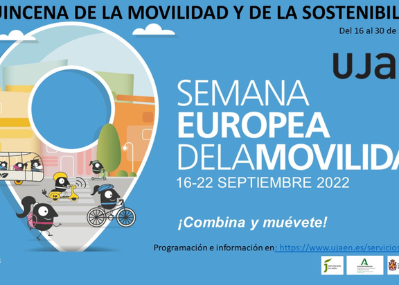 Cartel de la Semana Europea de la Movilidad, enmarcado en la III Quincena de la Movilidad y Sostenibilidad de la UJA.