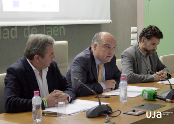 Juan Eugenio Ortega, Julio Terrados y Arturo Montejo, hoy en la presentación.