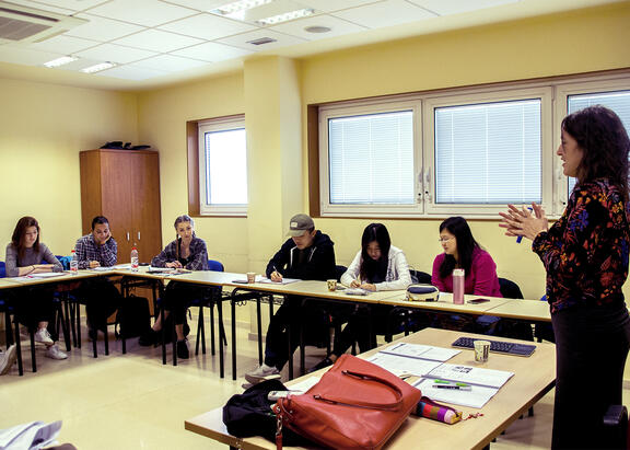 Profesora de la Universidad de Jaén, durante una clase