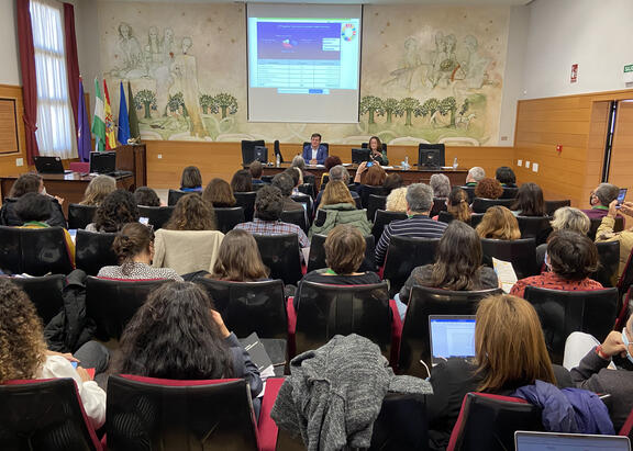  Juan Manuel Rosas Santos y  María Luz Ortega Carpio, durante las Jornadas.