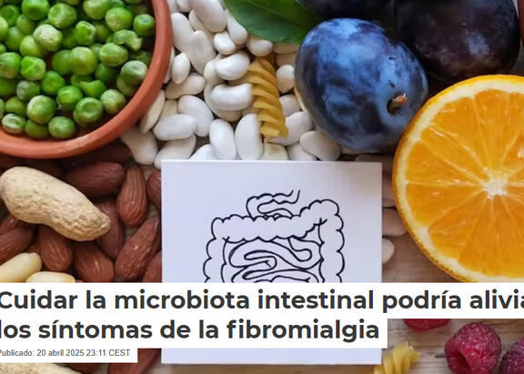 Imagen de portada del artículo 'Cuidar la microbiota intestinal podría aliviar los síntomas de la fibromialgia' (The Conversation).