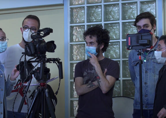 Momento del rodaje del cortometraje