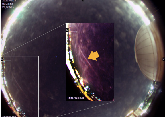 Traza de basura espacial desde Jaen.