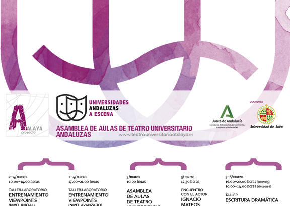 Cartel de las actividades de la Asamblea de Aulas de Teatro Universitario Andaluzas