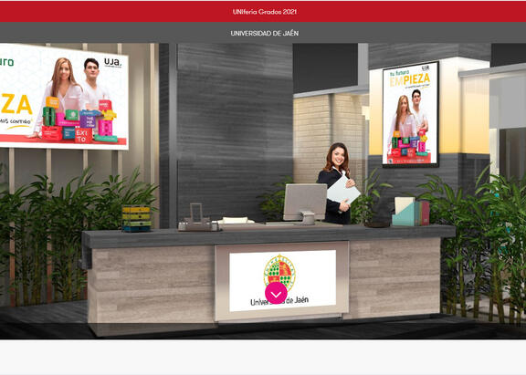 Imagen del stand virtual de la UJA en UNIferia.