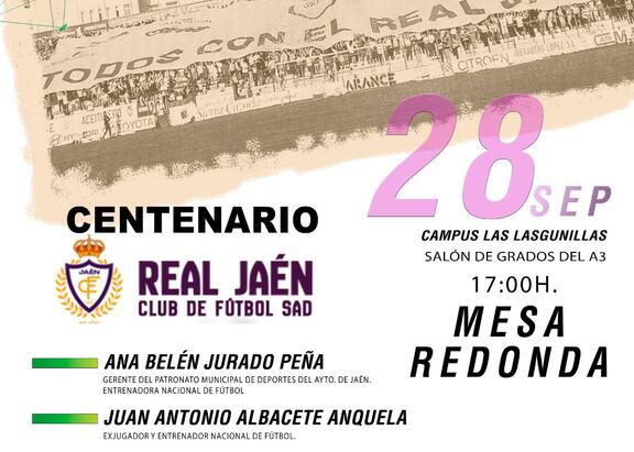 Cartel de la mesa redonda por el centenario del Real Jaén.