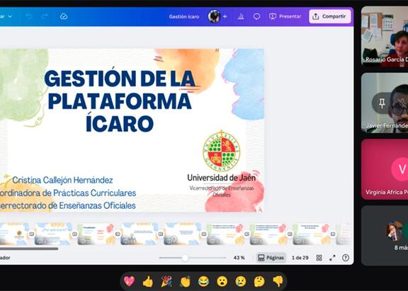 Desarrollo de la sesión online del curso