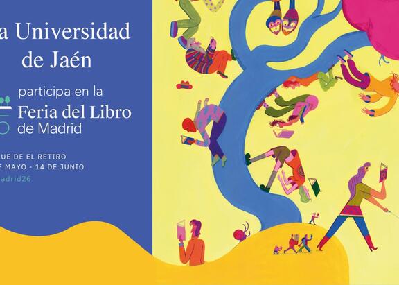 Cartel de la participación de la UJA en la Feria del Libro de Madrid.