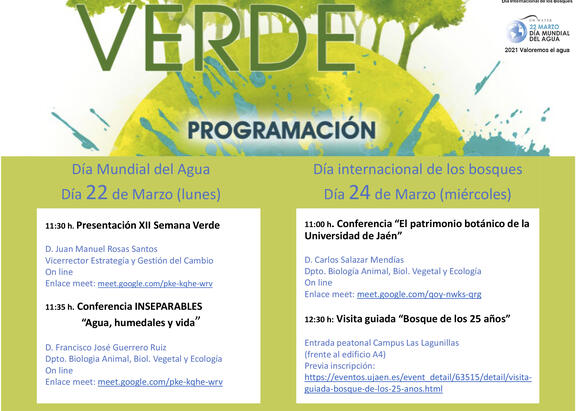 Cartel de la XII Semana Verde de la UJA.