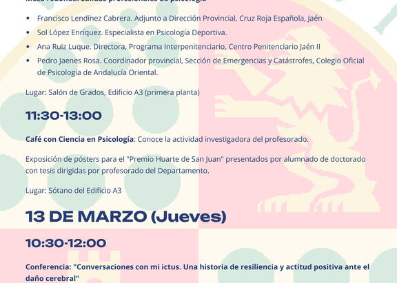 Programa de las XIV Jornadas Huarte de San Juan.
