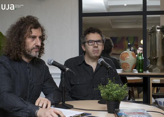 Julio Ángel Olivares y Lorenzo Pascual, en el Club de las Letras UJA. Foto: Fernando Mármol