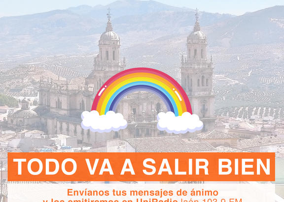 Cartel de la campaña de UniRadio para el envío de mensajes de ánimo.