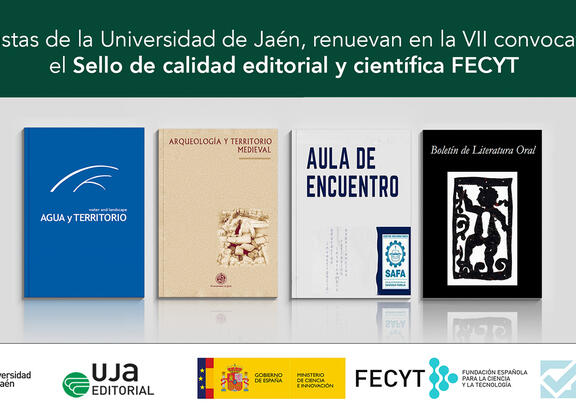 Portada de las cuatro revistas de la UAJ que han renovado el Sello de calidad editorial y científica FECYT.