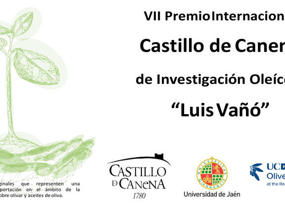 Cartel del VII Premio Internacional Castillo de Canena de Investigación Oleícola 'Luis Vañó'.