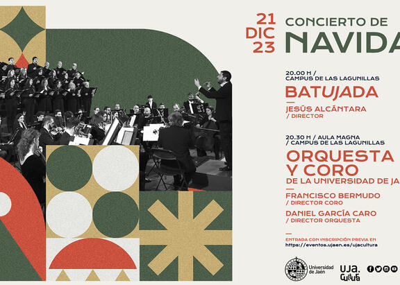 Cartel del Concierto de Navidad 2023 de la Orquesta y Coro de la Universidad de Jaén.