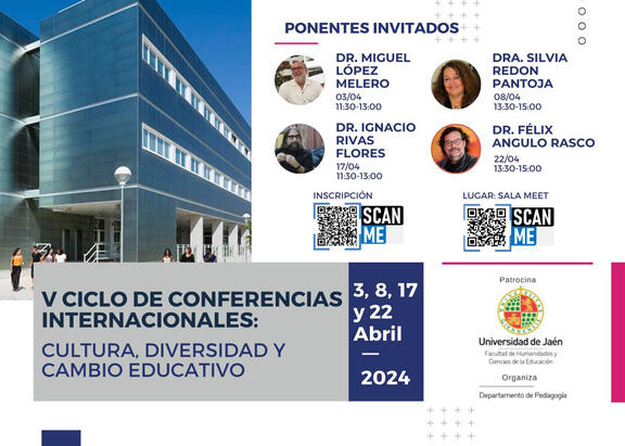 Cartel del V Ciclo de Conferencias Internacionales del Departamento de Pedagogía de la UJA.