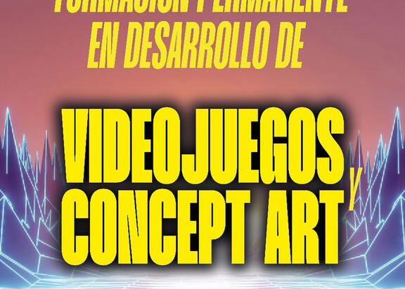 Cartel del Máster Propio de la Universidad de Jaén en 'Diseño de videojuegos y concept art'.