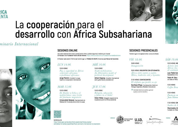 Cartel del seminario 'La cooperación para el desarrollo con África Subsahariana'.