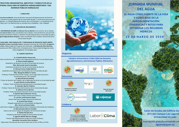 Cartel-tríptico de la jornada por el Día Mundial del Agua.