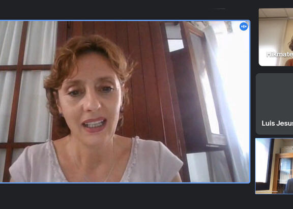 Un momento de la conferencia de clausura 'online' impartida por Eva Sotomayor.