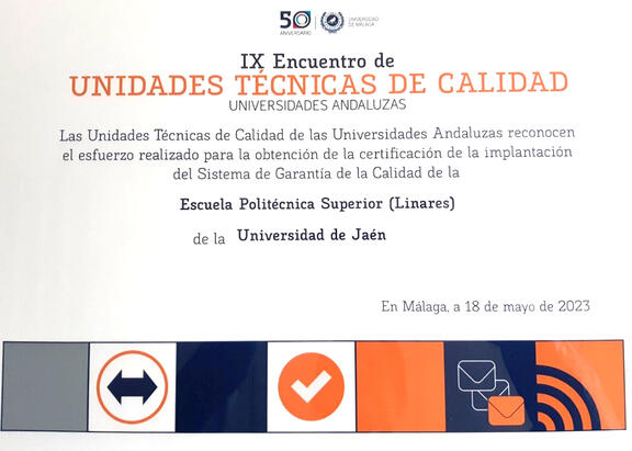Reconocimiento obtenido por la EPSL por sus buenas prácticas en calidad.