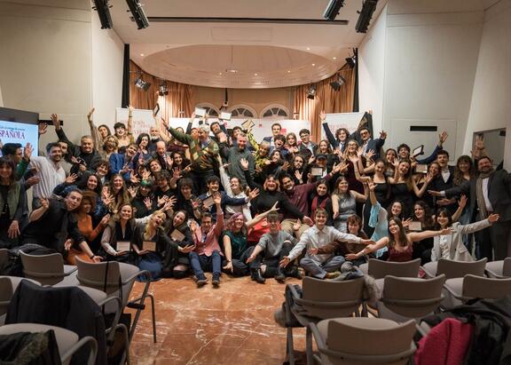 Foto de familia con todos los premiados en la gala