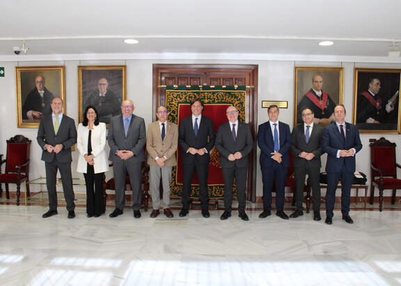 Los rectores y rectora asistentes a la reunión de AUPA.