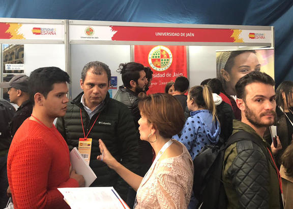 Stand de la UJA en una de las ferias internacionales en las que ha participado.