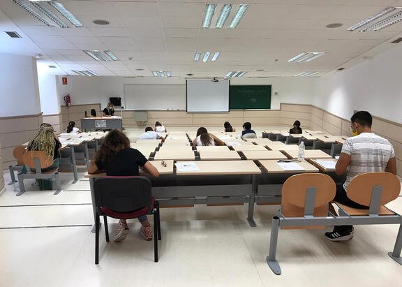 Aula del Aulario Juan de Mata Carriazo (C3), en el Campus Las Lagunillas.