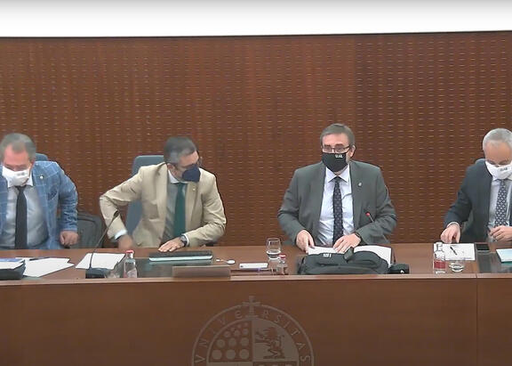 De izquierda a derecha, Juan Manuel Maqueira, Manuel Valverde, Juan Gómez y Juan Ramón Lanzas, en la clausura.