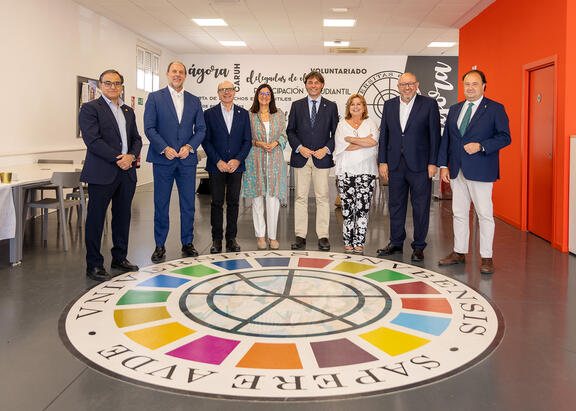 Rectores participantes en la asamblea celebrada en la UHU.