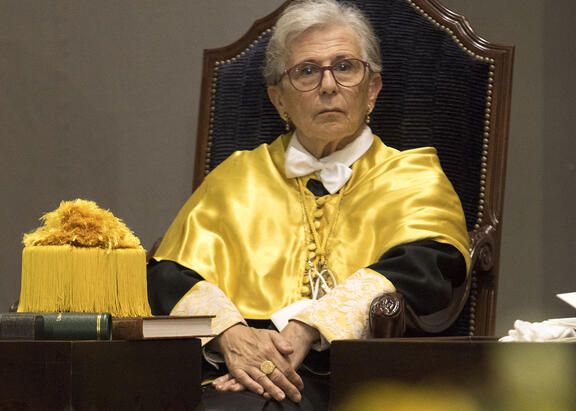 María Castellano, durante el acto de su investidura como Doctora Honoris Causa por la UJA.