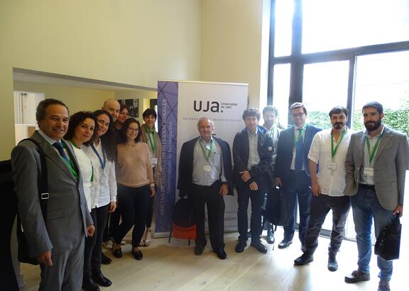 Representantes institucionales e investigadores de la UJA, en Bruselas.