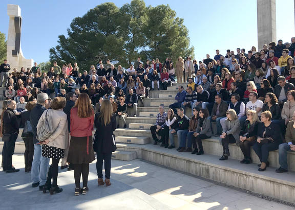 Concentración celebrada en la Plaza de los Pueblos del Campus Las Lagunillas.